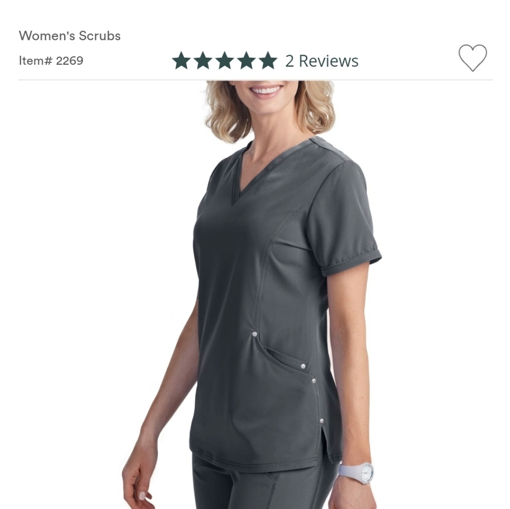 Scrubs & Beyond 3 pocket gray top xsmall (gently worn)